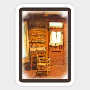 Log Cabin Desk Chair and Door Sticker